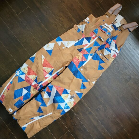 Free People On The Ascend Printed Insulated Snow Bibs Womens S Vibrant Ski - Picture 2 of 8